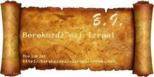 Berekszászi Izrael névjegykártya